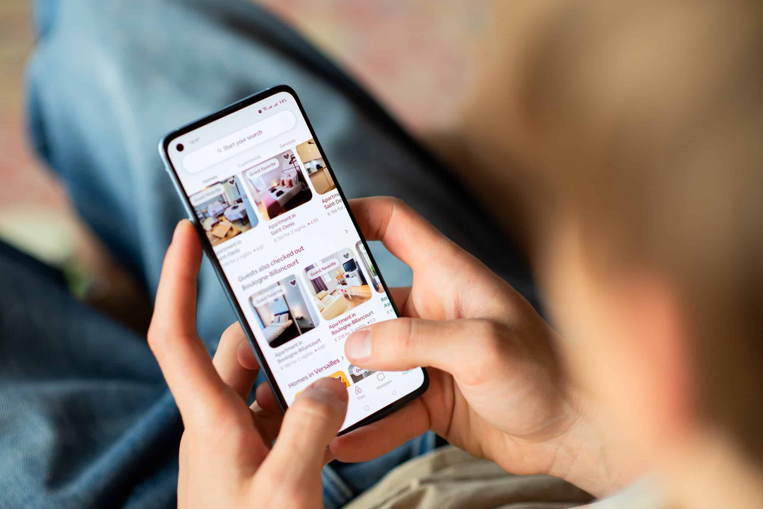 Renter browsing property listings on social media