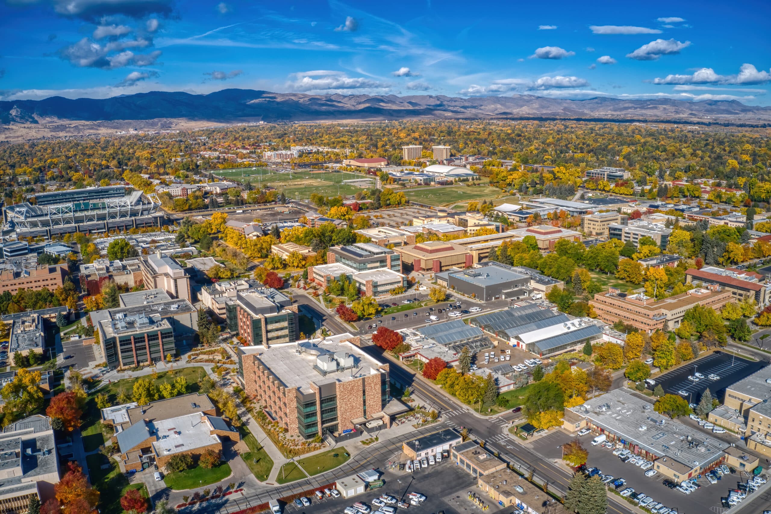 Fort Collins neighborhood near the Rocky Mountain foothills