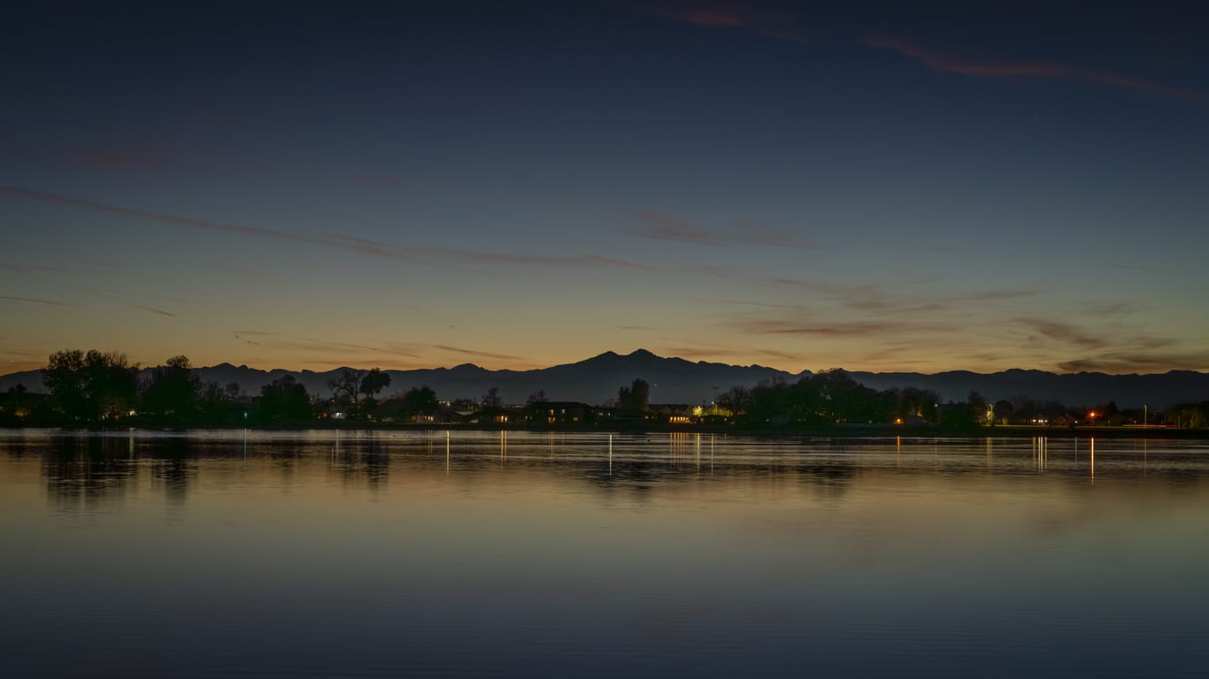 Windsor, Colorado neighborhood near the Rocky Mountains